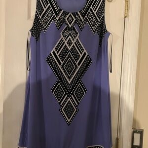 Collection B Purple and Black Geometric Tank Top